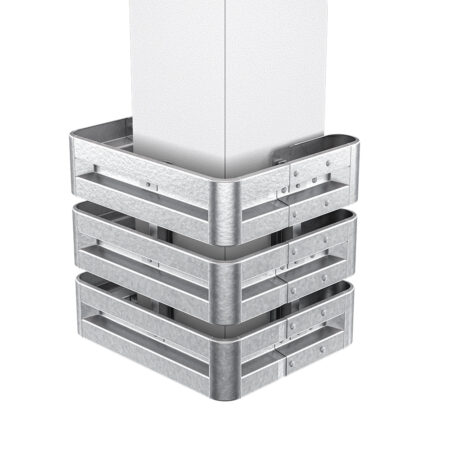 3-seitiger Säulenschutz-Komplett-Bausatz M100-3SP, außen 112x96 cm, innen 63x68 cm, Stahl, Profil B