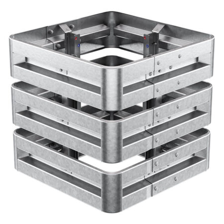 4-seitiger Säulenschutz-Komplett-Bausatz M100-3SP, außen 112 cm, innen 63 cm, Stahl, Profil B