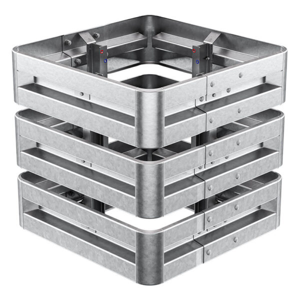 4-seitiger Säulenschutz-Komplett-Bausatz M100-3SP, außen 112 cm, innen 63 cm, Stahl, Profil B