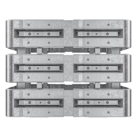 4-seitiger Säulenschutz-Komplett-Bausatz M100-3SP, außen 138 cm, innen 88 cm, Stahl, Profil B
