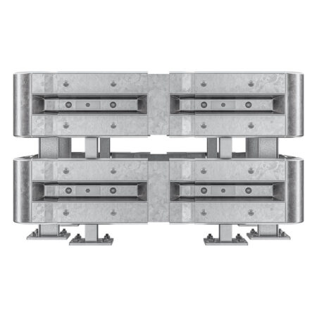 4-seitiger Säulenschutz-Komplett-Bausatz M75-2SP, außen 138 cm, innen 88 cm, Stahl, Profil B