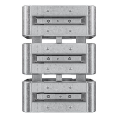 4-seitiger Säulenschutz-Komplett-Bausatz M100-3SP, außen 74 cm, innen 25 cm, Stahl, Profil B