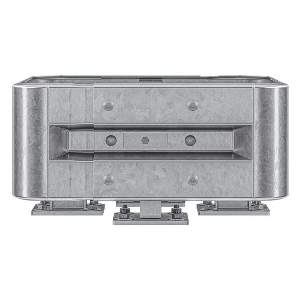 4-seitiger Säulenschutz-Komplett-Bausatz M25-1SP, außen 74 cm, innen 25 cm, Stahl, Profil B