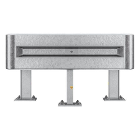3-seitiger Säulenschutz-Komplett-Bausatz M50-1SP, außen 112x96 cm, innen 63x68 cm, Stahl, Profil B