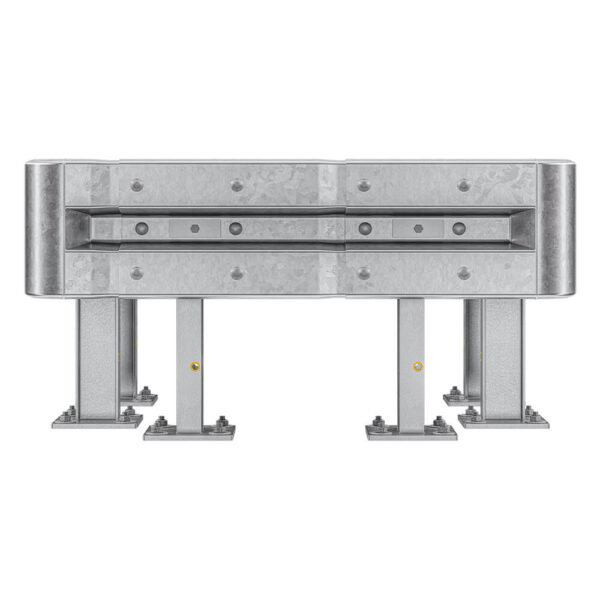 3-seitiger Säulenschutz-Komplett-Bausatz M50-1SP, außen 124x127cm, innen 75x101cm, Stahl, Profil B