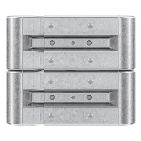 3-seitiger Säulenschutz-Komplett-Bausatz M50-2SP, außen 74x77 cm, innen 25x51 cm, Stahl, Profil B