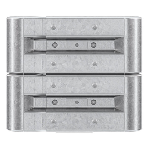 3-seitiger Säulenschutz-Komplett-Bausatz M50-2SP, außen 74x77 cm, innen 25x51 cm, Stahl, Profil B