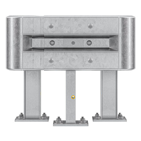 3-seitiger Säulenschutz-Komplett-Bausatz M50-1SP, außen 74x77 cm, innen 25x51 cm, Stahl, Profil B