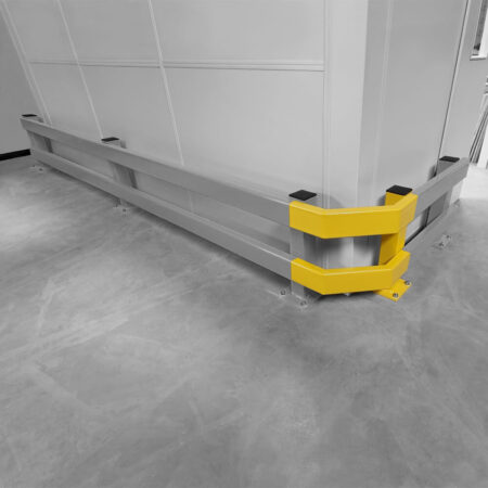 Rammschutz-Planken Verlängerungs-Bausatz, 90 Grad Ecke, gelb, Stahl, C-Profil