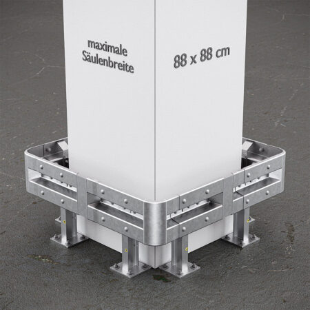 4-seitiger Säulenschutz-Komplett-Bausatz M50-1SP, außen 138 cm, innen 88 cm, Stahl, Profil B