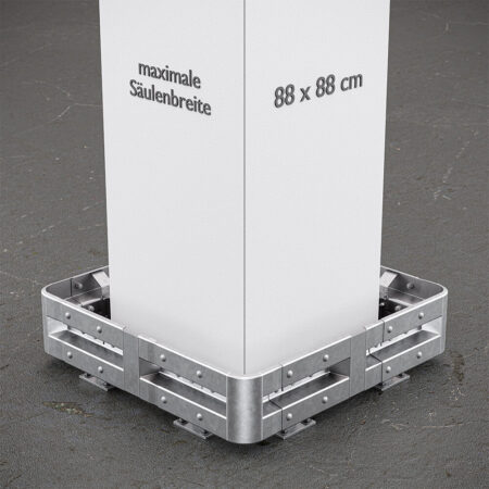 4-seitiger Säulenschutz-Komplett-Bausatz M25-1SP, außen 138 cm, innen 88 cm, Stahl, Profil B