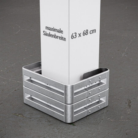 3-seitiger Säulenschutz-Komplett-Bausatz M50-2SP, außen 112x96 cm, innen 63x68 cm, Stahl, Profil B