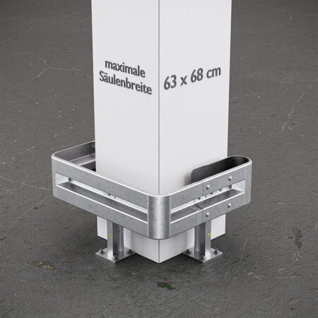 3-seitiger Säulenschutz-Komplett-Bausatz M50-1SP, außen 112x96 cm, innen 63x68 cm, Stahl, Profil B
