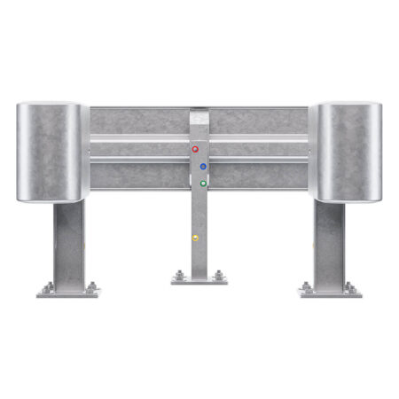 3-seitiger Säulenschutz-Komplett-Bausatz M50-1SP, außen 112x96 cm, innen 63x68 cm, Stahl, Profil B