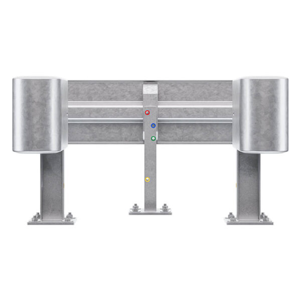 3-seitiger Säulenschutz-Komplett-Bausatz M50-1SP, außen 112x96 cm, innen 63x68 cm, Stahl, Profil B