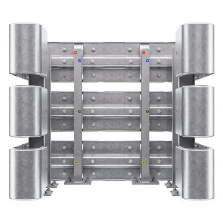 3-seitiger Säulenschutz-Komplett-Bausatz M100-3SP, außen 124x127cm, innen 75x101cm, Stahl, Profil B