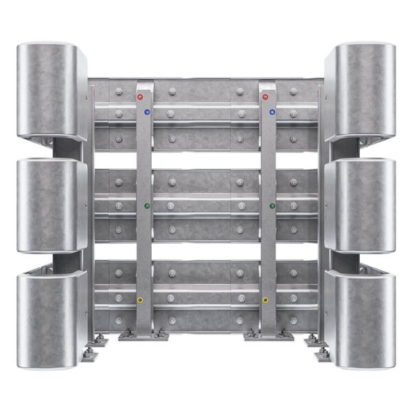 3-seitiger Säulenschutz-Komplett-Bausatz M100-3SP, außen 124x127cm, innen 75x101cm, Stahl, Profil B