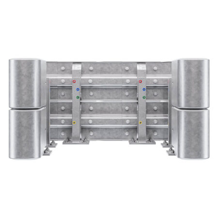 3-seitiger Säulenschutz-Komplett-Bausatz M50-2SP, außen 124x127cm, innen 75x101cm, Stahl, Profil B