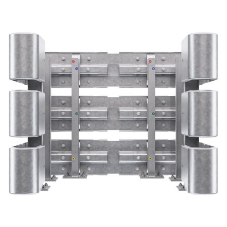 3-seitiger Säulenschutz-Komplett-Bausatz M100-3SP, außen 138x141cm, innen 88x115cm, Stahl, Profil B