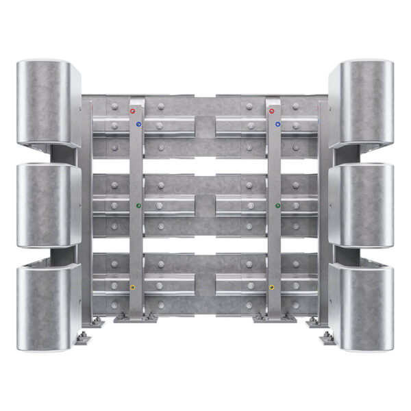 3-seitiger Säulenschutz-Komplett-Bausatz M100-3SP, außen 138x141cm, innen 88x115cm, Stahl, Profil B