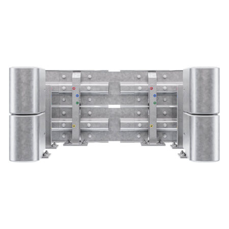 3-seitiger Säulenschutz-Komplett-Bausatz M50-2SP, außen 138x141cm, innen 88x115cm, Stahl, Profil B