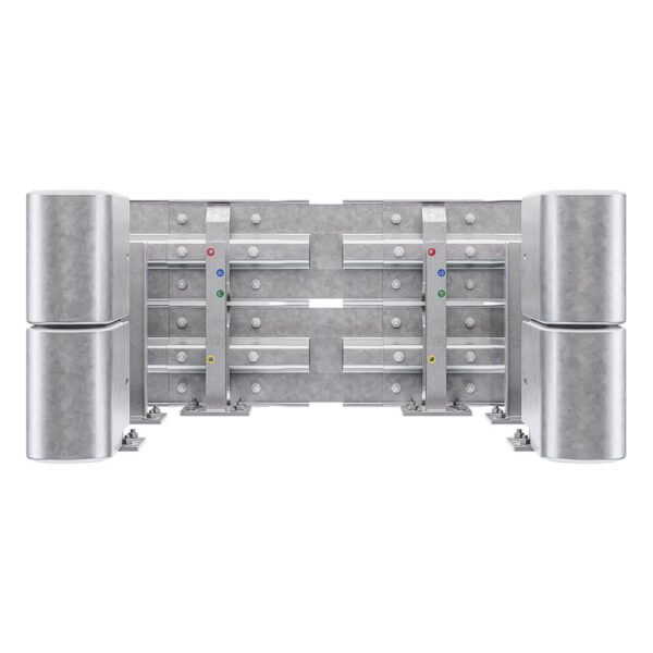 3-seitiger Säulenschutz-Komplett-Bausatz M50-2SP, außen 138x141cm, innen 88x115cm, Stahl, Profil B
