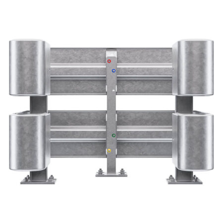 3-seitiger Säulenschutz-Komplett-Bausatz M75-2SP, außen 112x96 cm, innen 63x68 cm, Stahl, Profil B