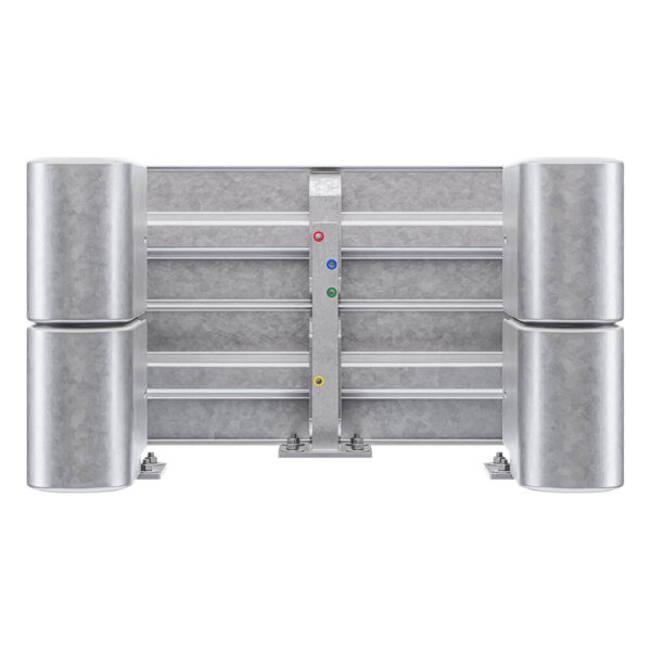 3-seitiger Säulenschutz-Komplett-Bausatz M50-2SP, außen 112x96 cm, innen 63x68 cm, Stahl, Profil B