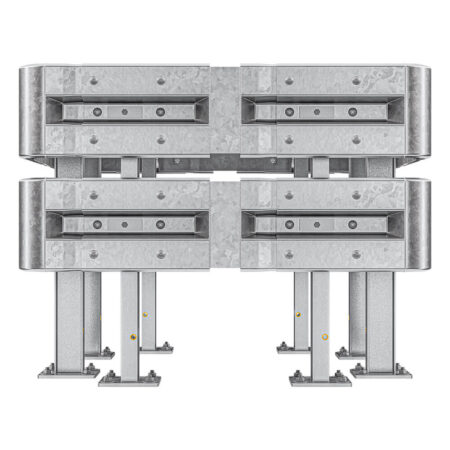 4-seitiger Säulenschutz-Komplett-Bausatz M100-2SP, außen 138 cm, innen 88 cm, Stahl, Profil B