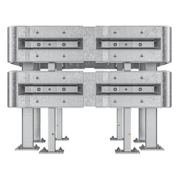 4-seitiger Säulenschutz-Komplett-Bausatz M100-2SP, außen 138 cm, innen 88 cm, Stahl, Profil B
