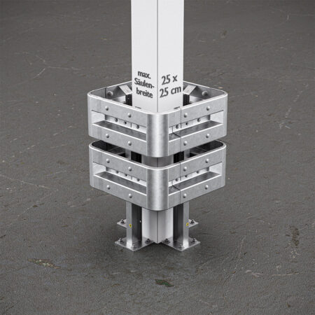 4-seitiger Säulenschutz-Komplett-Bausatz M100-2SP, außen 74 cm, innen 25 cm, Stahl, Profil B