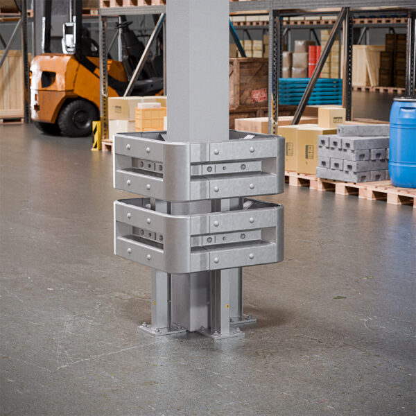 4-seitiger Säulenschutz-Komplett-Bausatz M100-2SP, außen 74 cm, innen 25 cm, Stahl, Profil B