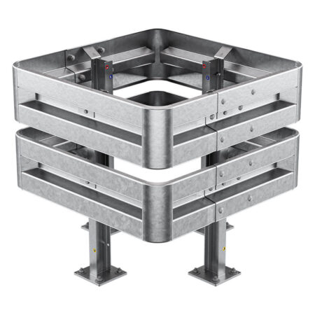 4-seitiger Säulenschutz-Komplett-Bausatz M100-2SP, außen 112 cm, innen 63 cm, Stahl, Profil B