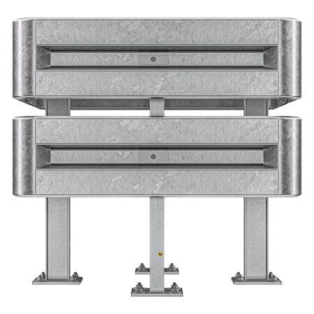4-seitiger Säulenschutz-Komplett-Bausatz M100-2SP, außen 112 cm, innen 63 cm, Stahl, Profil B