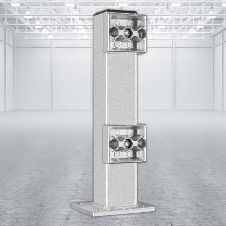 Standpfosten für Rammschutz-Planken, verzinkt, Stahl, 46,5 cm, zum Aufschrauben
