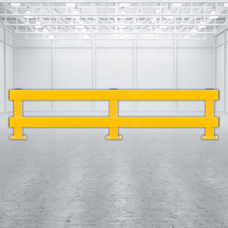Rammschutz-Planken Komplett-Bausatz, 2 Meter Länge, gelb, Stahl, C-Profil