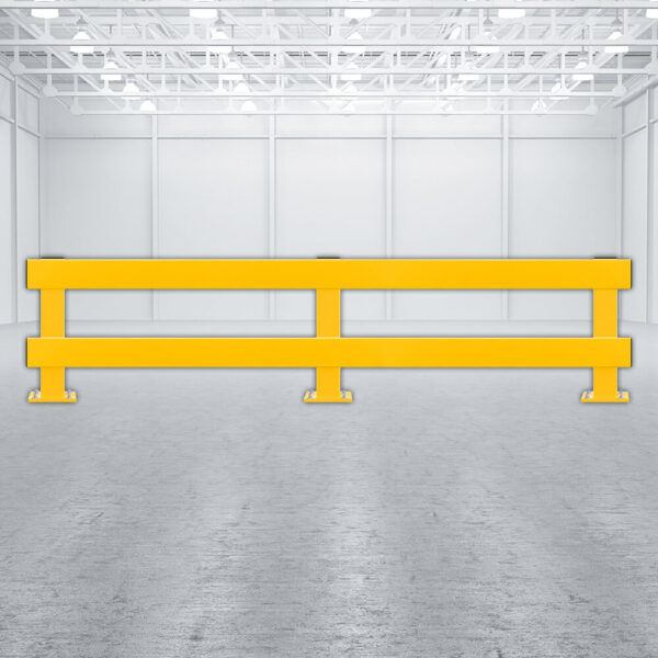 Rammschutz-Planken Komplett-Bausatz, 2 Meter Länge, gelb, Stahl, C-Profil