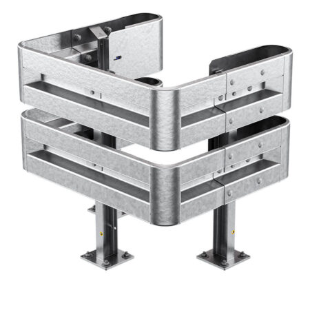 3-seitiger Säulenschutz-Komplett-Bausatz M100-2SP, außen 112x96 cm, innen 63x68 cm, Profil B