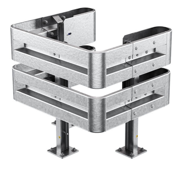 3-seitiger Säulenschutz-Komplett-Bausatz M100-2SP, außen 112x96 cm, innen 63x68 cm, Profil B