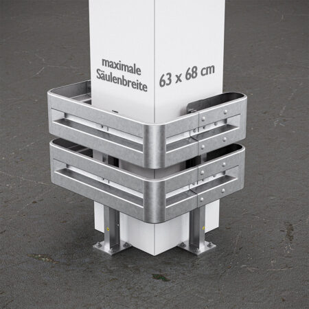 3-seitiger Säulenschutz-Komplett-Bausatz M100-2SP, außen 112x96 cm, innen 63x68 cm, Profil B