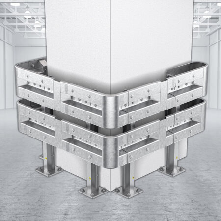 3-seitiger Säulenschutz-Komplett-Bausatz M100-2SP, außen 138x141cm, innen 88x115cm, Profil B