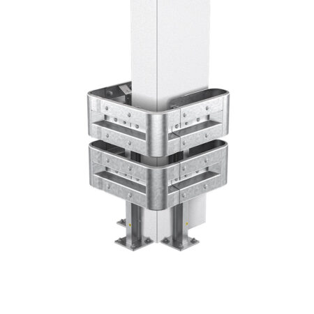 3-seitiger Säulenschutz-Komplett-Bausatz M100-2SP, außen 74x77 cm, innen 25x51 cm, Profil B