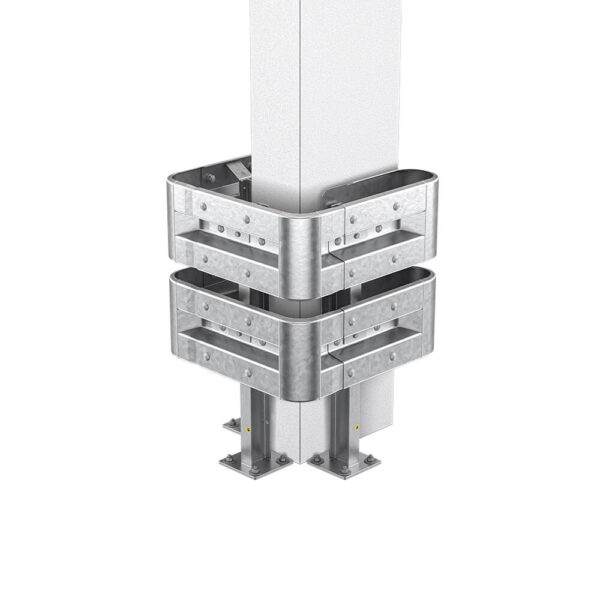 3-seitiger Säulenschutz-Komplett-Bausatz M100-2SP, außen 74x77 cm, innen 25x51 cm, Profil B