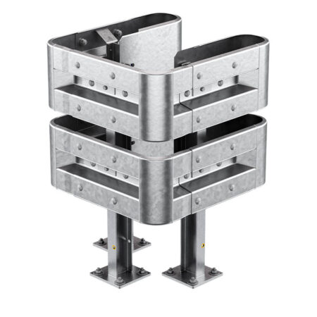 3-seitiger Säulenschutz-Komplett-Bausatz M100-2SP, außen 74x77 cm, innen 25x51 cm, Profil B
