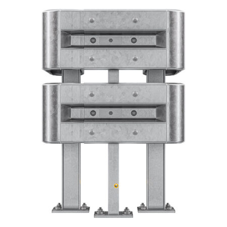 3-seitiger Säulenschutz-Komplett-Bausatz M100-2SP, außen 74x77 cm, innen 25x51 cm, Profil B