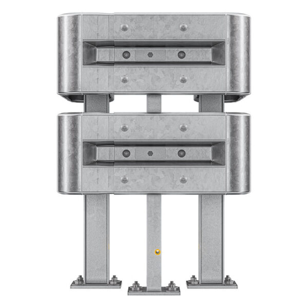 3-seitiger Säulenschutz-Komplett-Bausatz M100-2SP, außen 74x77 cm, innen 25x51 cm, Profil B