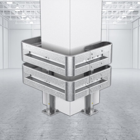 3-seitiger Säulenschutz-Komplett-Bausatz M100-2SP, außen 112x96 cm, innen 63x68 cm, Profil B