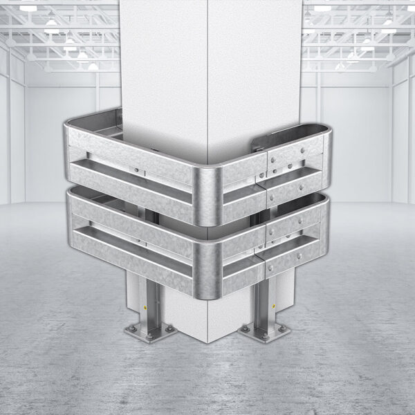 3-seitiger Säulenschutz-Komplett-Bausatz M100-2SP, außen 112x96 cm, innen 63x68 cm, Profil B