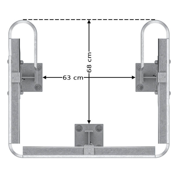 3-seitiger Säulenschutz-Komplett-Bausatz M75-2SP, außen 112x96 cm, innen 63x68 cm, Stahl, Profil B