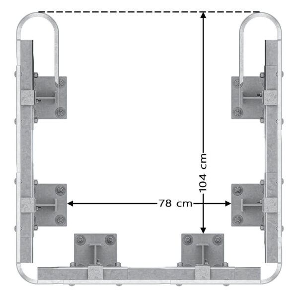 3-seitiger Säulenschutz-Komplett-Bausatz M100-2SP, außen 124x127cm, innen 75x101cm, Profil B